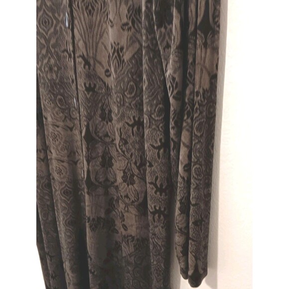 Vtg Laura Ashley Sz L Button-Front Midi Dress Olive Black Mixed Floral... - Picture 5 of 13